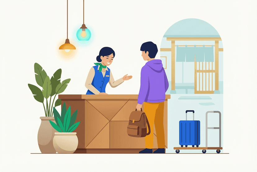 宿泊・観光の職場イラスト