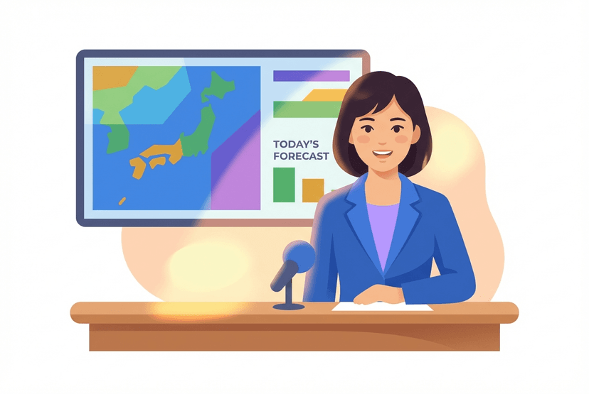 アナウンサーの仕事イラスト