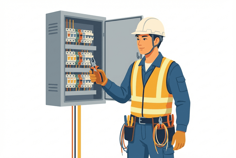 電気工事士の仕事イラスト