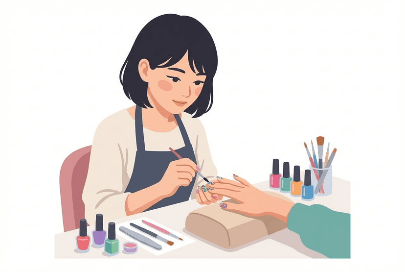 ネイリスト・エステティシャンの仕事イラスト