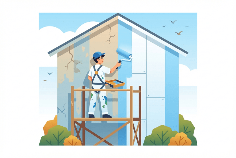 塗装工の仕事イラスト