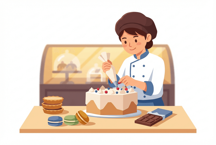 パティシエの仕事イラスト