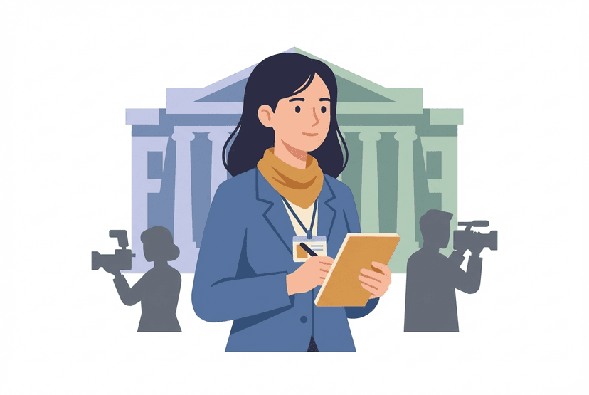 報道記者の仕事イラスト