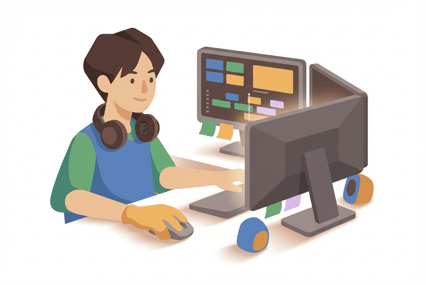 動画編集者の仕事イラスト