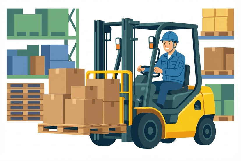 倉庫・物流管理の仕事イラスト