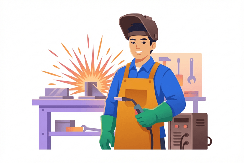 溶接工の仕事イラスト