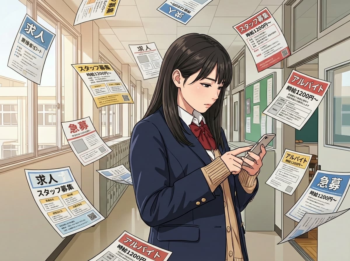 無関心 - スマホに夢中で求人情報を無視する若者