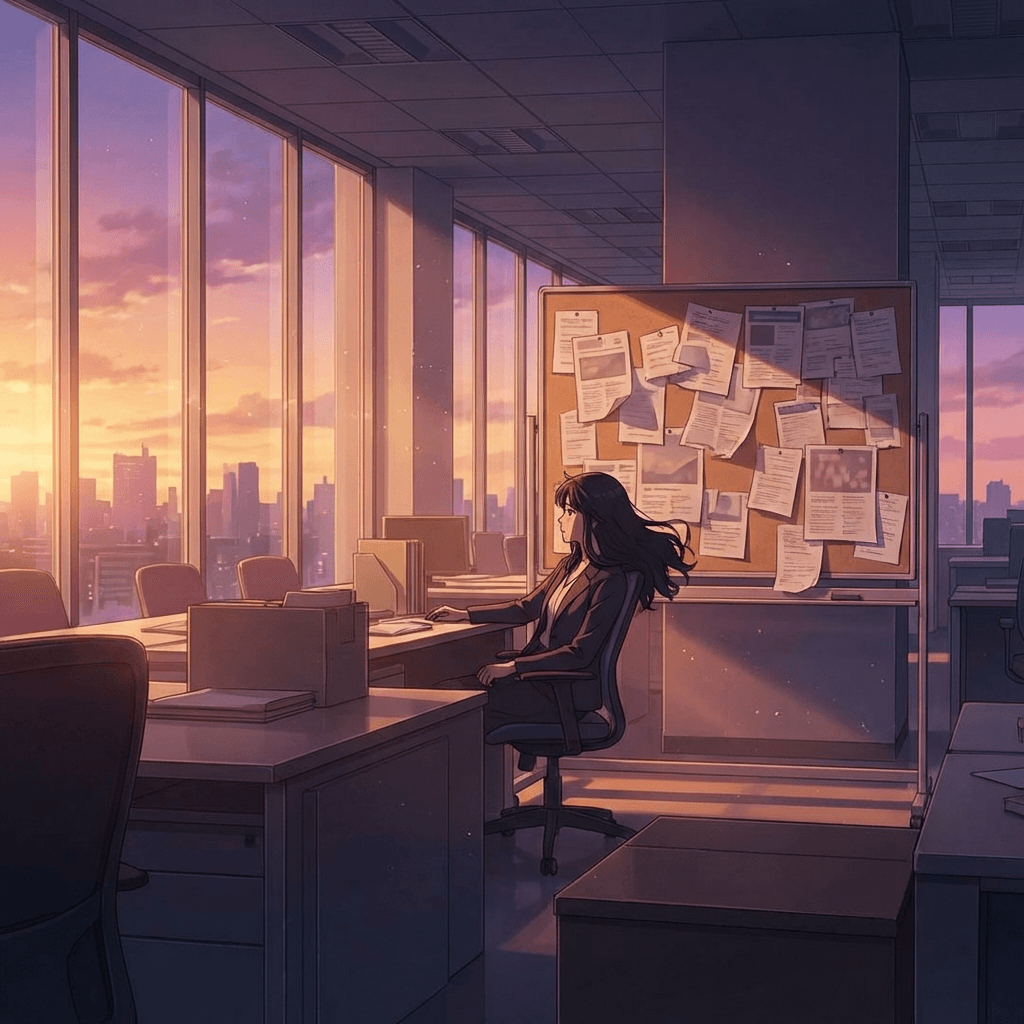 応募不足のイメージ - 求人票が貼られた空のオフィス