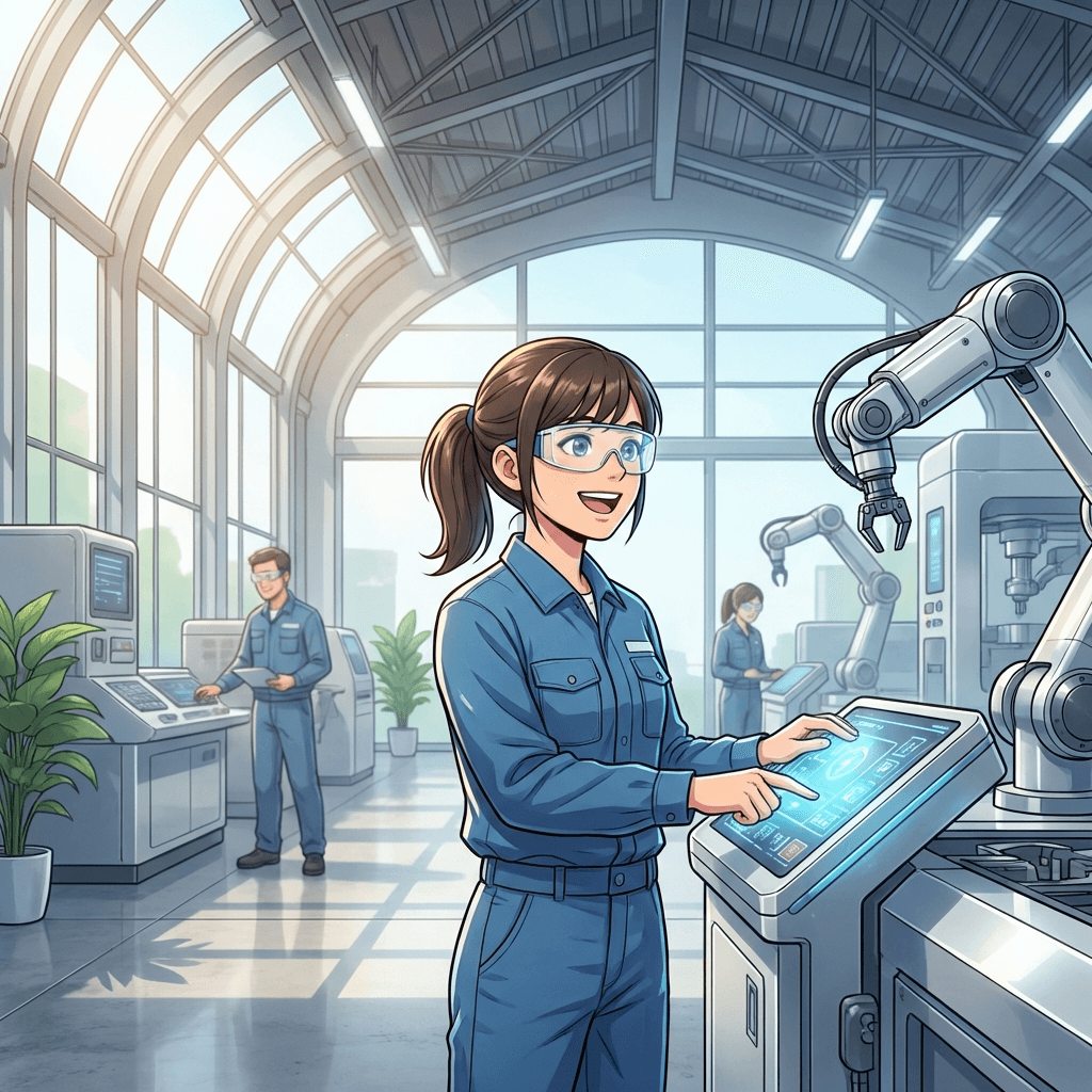 ネガティブを排除 - 美しく描かれた工場