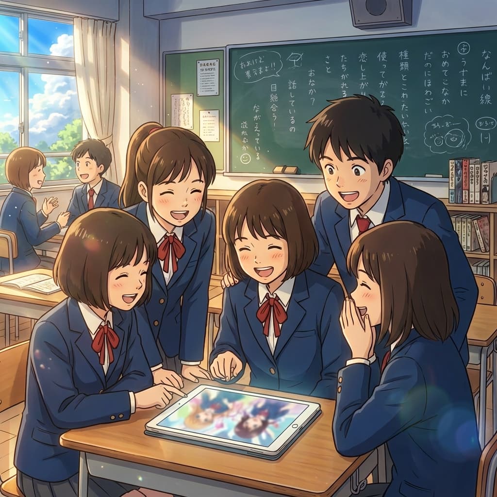 Z世代の言語 - 教室でアニメを楽しむ学生たち