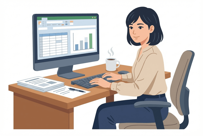 事務職の仕事イラスト