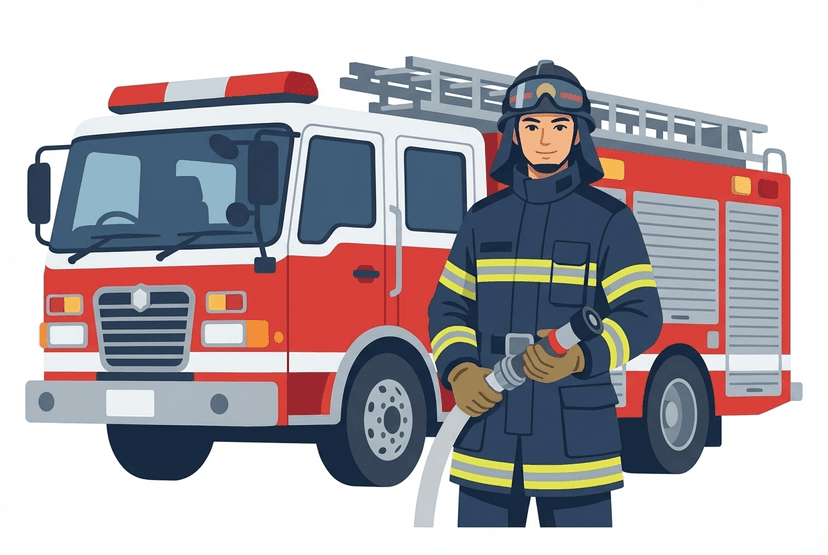 消防士・警察官の仕事イラスト