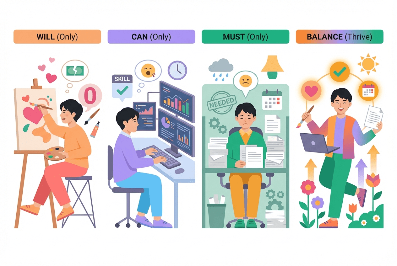 3つのうち1つだけだと、どこかで苦しくなる