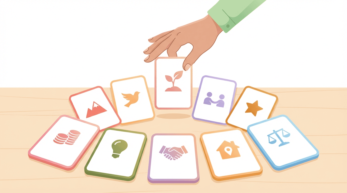 10個の価値観カードを眺めてみる