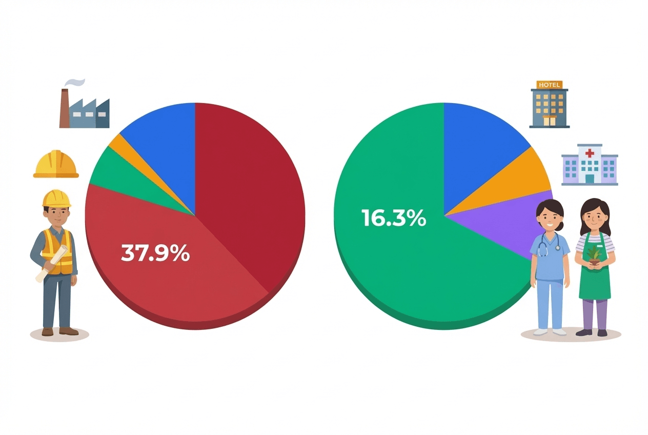 高卒の離職率｜産業別・学科別データ