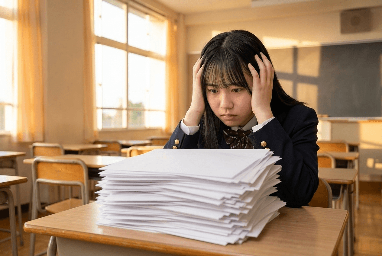 大量の求人票に埋もれて選べない高校生