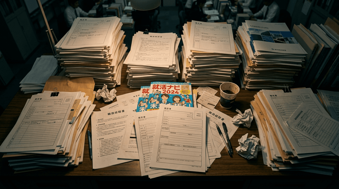 山積みの求人票