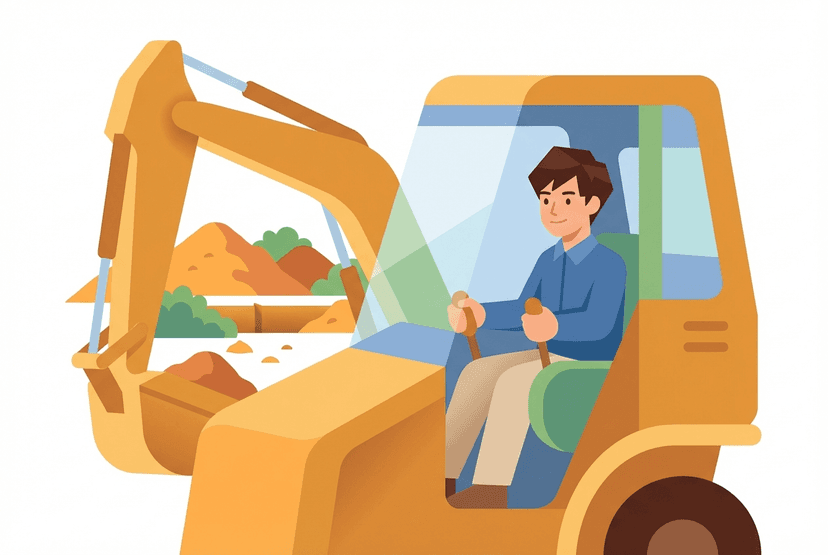 重機オペレーターの仕事イラスト