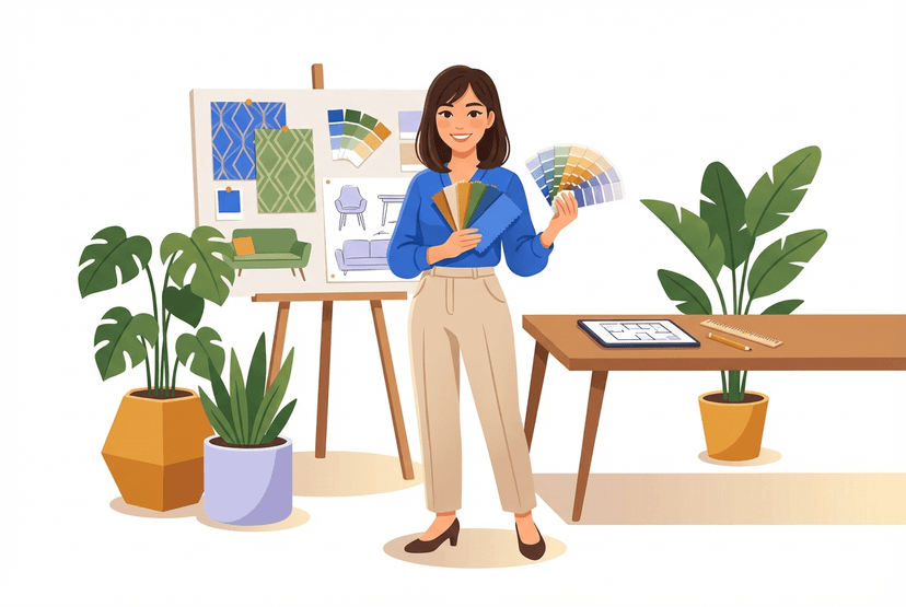 インテリアコーディネーターの仕事イラスト