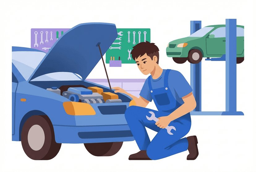 整備士の仕事イラスト