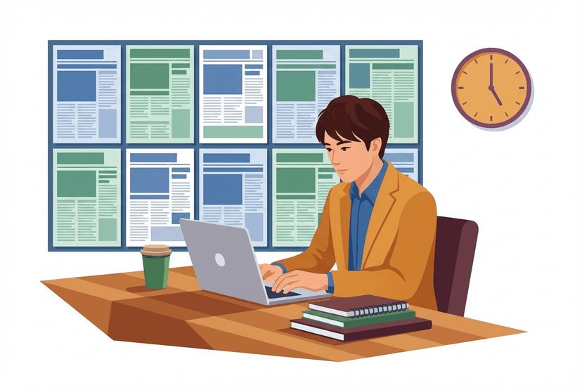 新聞記者の仕事イラスト