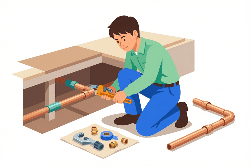 配管工の仕事イラスト