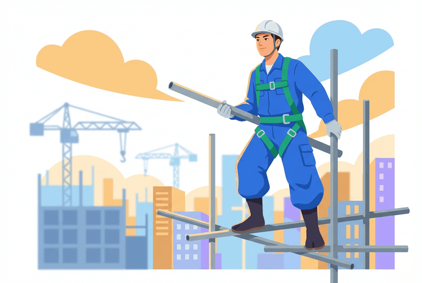 鳶職人の仕事イラスト