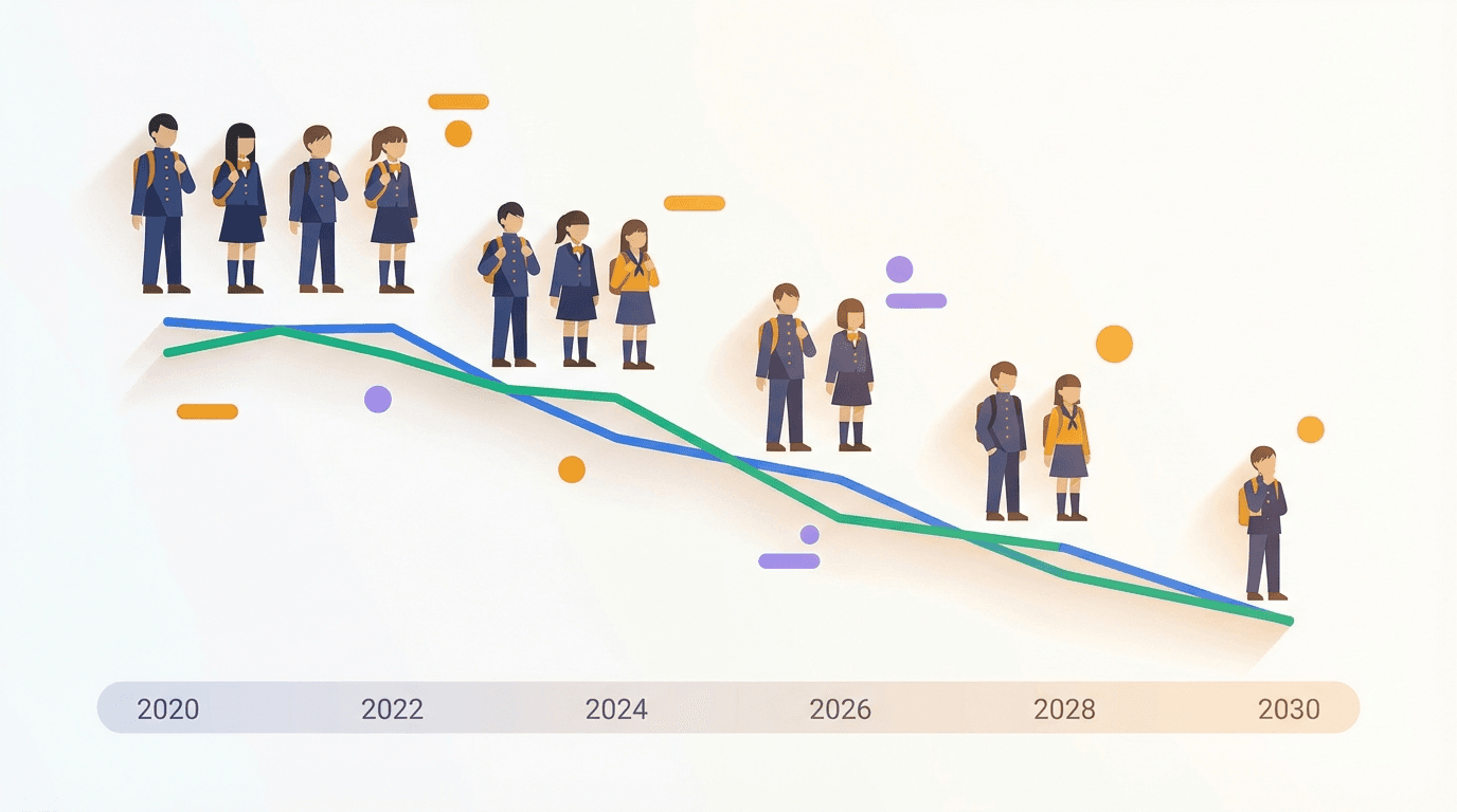 高校生数推移と2030年予測