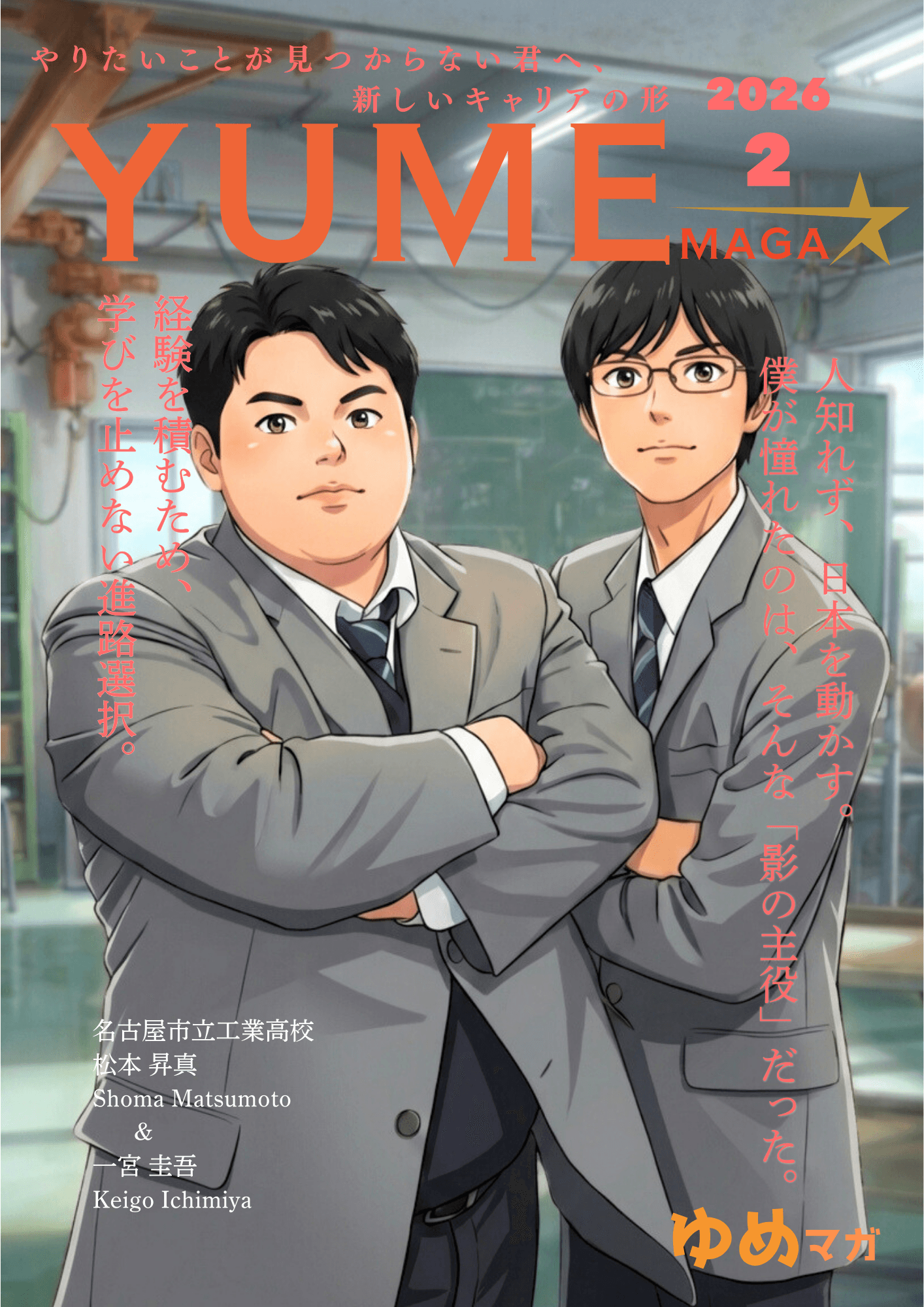 高校生就活情報誌 ゆめマガ 2月号の表紙